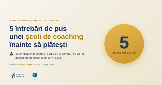 5 întrebări de pus unei școli de coaching înainte să plătești (și semnalele de alarmă de urmărit)